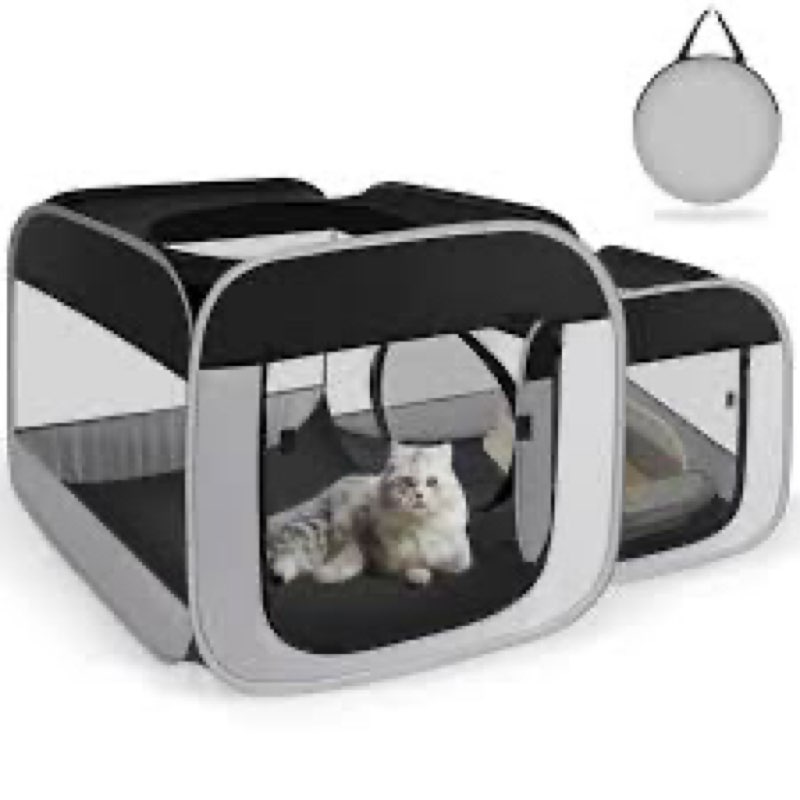 Tailtastic Large Cat Playpen with Separate Areas,Outdoo&Indoor Cat Enclosures,Portable Pet Playpen f