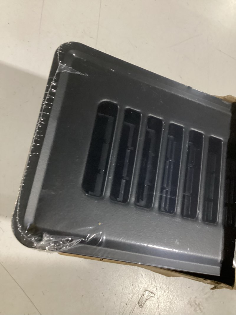 Condition photo showing Good Condition for Floor Register 2x10, Heavy Duty Walkable Steel Floor Vent Covers, for Sidewall and Floor, Vent Covers for Home Floor, Air Vent Covers 2 Pack, Black 2" X 10" 2pcs Black