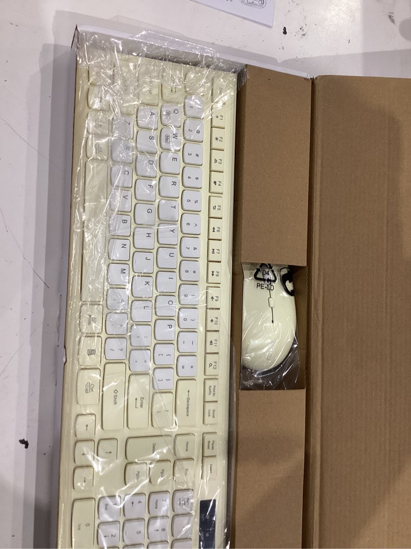 Condition photo showing Good Condition for wireless keyboard and mouse combo, full-sized wireless keyboard and adjustable dpi mouse, 2.4ghz usb receiver, silent keyboard and mouse for pc, windows, mac, desktop, laptop (canary yellow-b)