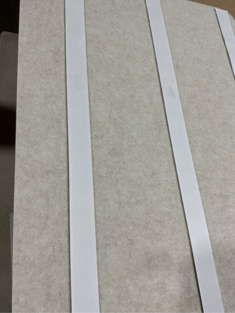 Condition photo showing As Is for Bulletin Board, 36 x 24 inches Felt Board - Decorative Pin Board, Cork Board Alternative for Wall, 3' x 2' Foldable Self-Adhesive Vision Board Prayer Board with 20 Pushpins - Oatmeal