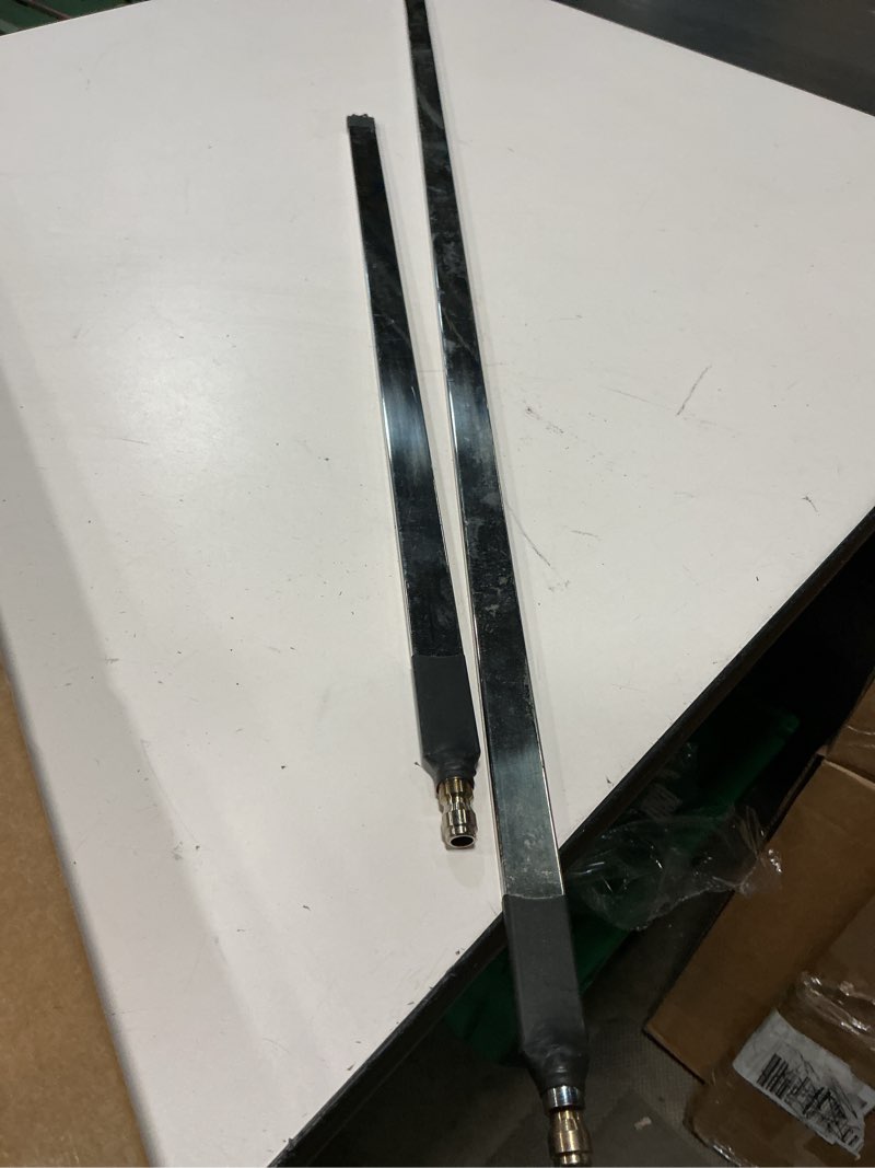 Condition photo showing As Is for 2pcs 18.4ft gp whip telescopic antenna for ham radio users stainless steel 14 sections m10 external thread antenna for diy positive v antenna gp antenna and for yagi antenna