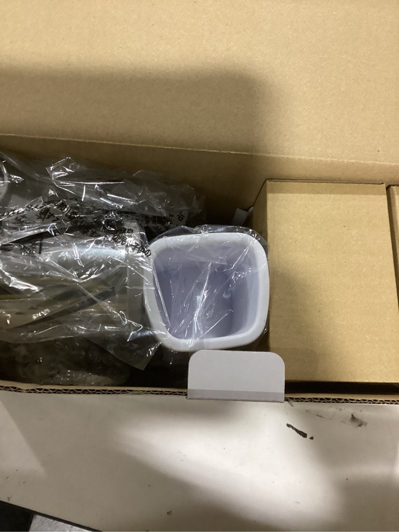 Condition photo showing New/Like New for Geedel Rotary Cheese Grater Cheese Shredder - Upgraded 5-in-1 Cheese Grater with Handle and Strong Suction Base, Multi-purpose Vegetable Slicer Ice Shaver Nuts Grinder for Ice, Vegetables, Fruit, Nuts Grey White 5 Blades
