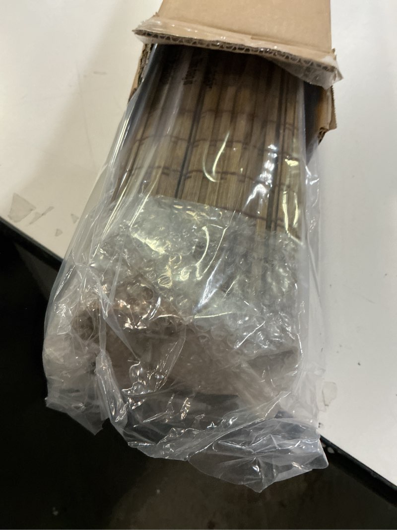 Condition photo showing New/Like New for LazBlinds No Tools No Drill Cordless Bamboo Roman Shades, Light Filtering Window Treatment, Roll Up Bamboo Blinds for Windows 34.5'' W x 64'' H, Eastfield Teak Light Filtering-eastfield Teak 34.5" W x 64" H