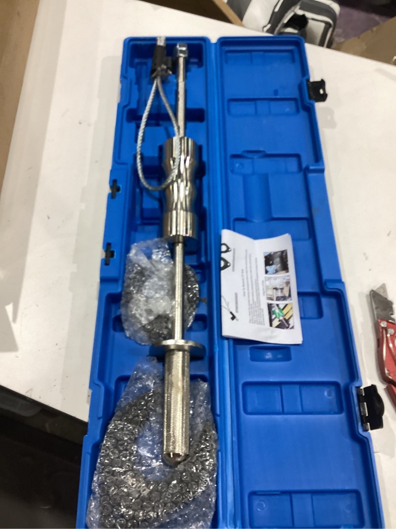 Condition photo showing Good Condition for dptool inner cv joint puller slide hammer front wheel drive axle half shaft removal tool kit heavy duty 10 pounds slide hammer 63mm 48mm cv joint fork adapter attachments puller set