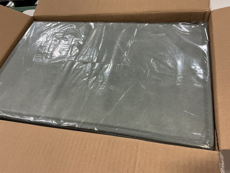 Condition photo showing New/Like New for under bed storage with wheels 2-pack, 75l xxl under the bed storage containers large, 12" tall adjustable storage for underbed with lids, rolling for clothes, shoes, blankets (grey)