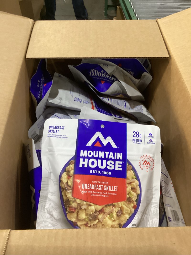 Condition photo showing New/Like New for Mountain House Emergency Meal Assortment Kits, Freeze-Dried Survival Food Kit for Disaster Preparedness & Long-Term Storage, 30-Year Shelf Life 14-Day Emergency Kit - 42 Pouches