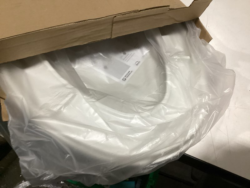 Condition photo showing As Is for bemis 7300slec slow close toilet seat, easy clean hinges and durable plastic seat, made in usa, elongated, white
