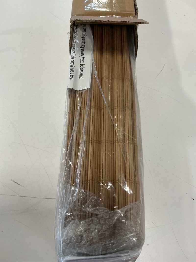 Condition photo showing Good Condition for Cordless Bamboo Roman Shades 20\"Wx64\"H Blackout - Papara Carbon