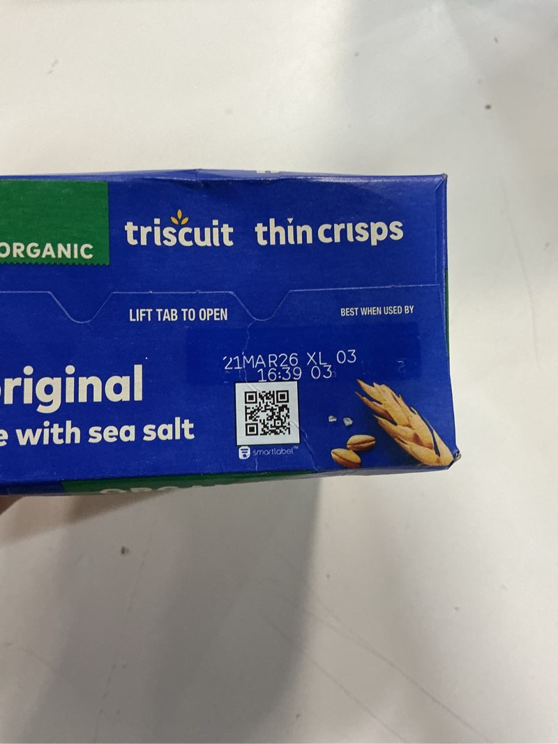 Condition photo showing New/Like New for TRISCUIT THIN CRISPS CRACKERS ORGANIC ORGINIAL1X6.5 OZ