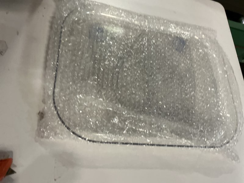 Condition photo showing New/Like New for Yieach Clear Square Lazy Susan for Fridge,11.9''x10.2'' Refrigerator Lazy Susan Turntable Organizer,360 Rotating Bottles Jars Condiment Organizer Tray for Kitchen, Table Top,Pantry,Countertop,2 Pack