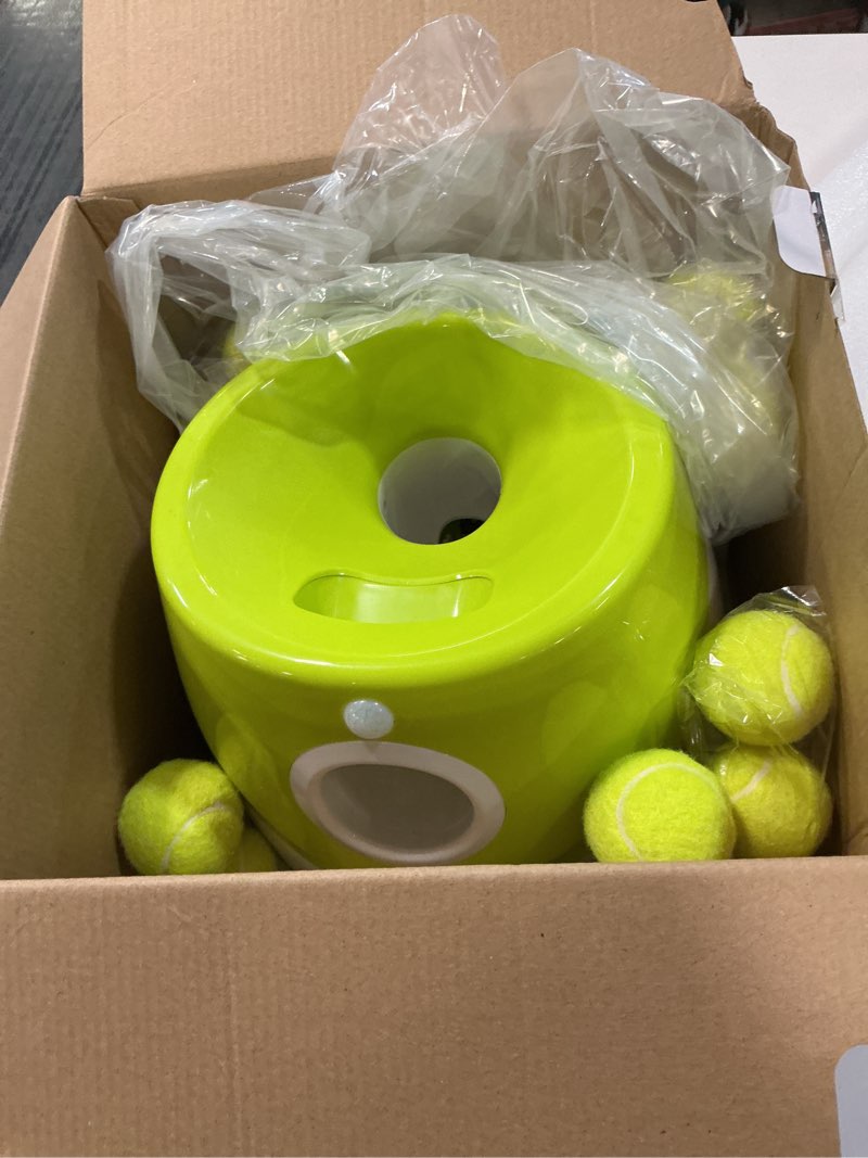 Condition photo showing Good Condition for Automatic Dog Ball Launcher, Dog Ball Thrower Machine with 10-30Ft 3 Launching Distance, Interactive Toys for Small Dogs Indoor & Outdoor with 15 Mini Tennis Balls-2 Inch Light Green