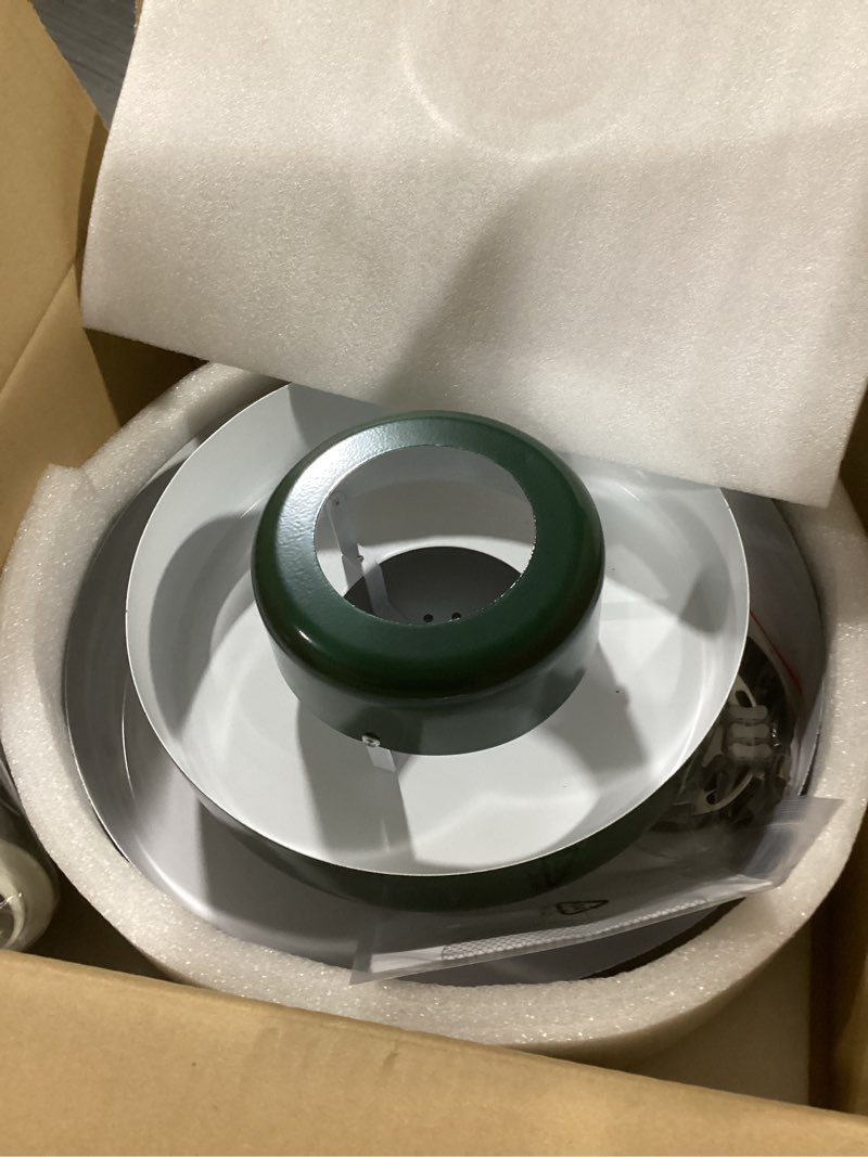 Condition photo showing Good Condition for Mid Century Pendant Light Fixtures Ceiling Pendant Lighting 3-Layer Metal Shade Design Vintage Flush Mount Light for Dining Table Kitchen Island Hallway (Green)