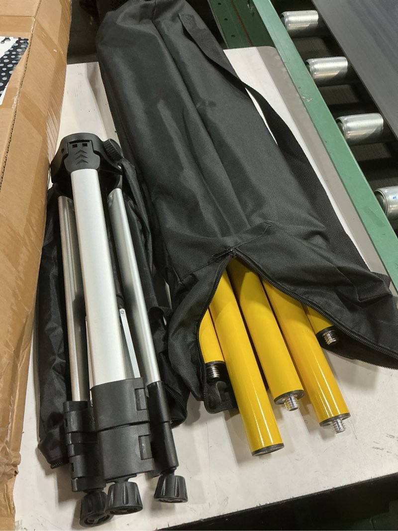 Condition photo showing Good Condition for laser level pole with tripod, 13.8 ft./4.2m telescoping pole&3.9 foot/1.2m retractable tripod,with 5/8&1/4 interface screws (6.25 inches/2.36 inches) thread for rotary and line lasers