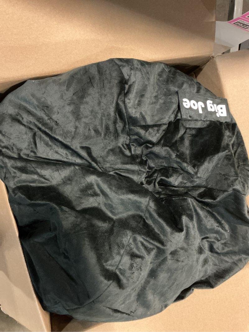 Condition photo showing Good Condition for Big Joe Fuf Small Foam Filled Bean Bag Chair, Black Plush, Soft Polyester, 2 feet Small Black