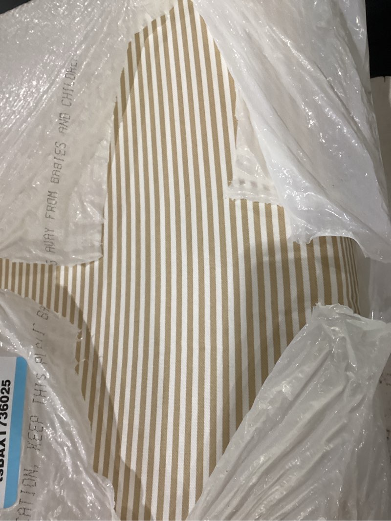 Condition photo showing As Is for lvtxiii outdoor seat cushions seasonal replacement chair cushions, patio chair pads with ties for dining chairs and garden furniture, square back, 22"x22"x3", 2 pack, strip beige 22"x22"x3" ( set of 2 ) strip beige