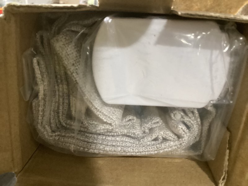 Condition photo showing Good Condition for joydeco cordless roman shades, linen fabric window blinds, thermal insulated blackout blinds, room darkening shades for indoor windows, easy to install, 25" w×75" h, greyish white greyish white 25"w x 75"h