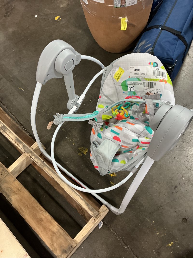 Condition photo showing As Is for bright starts playful paradise portable compact automatic baby swing with music, unisex, newborn +