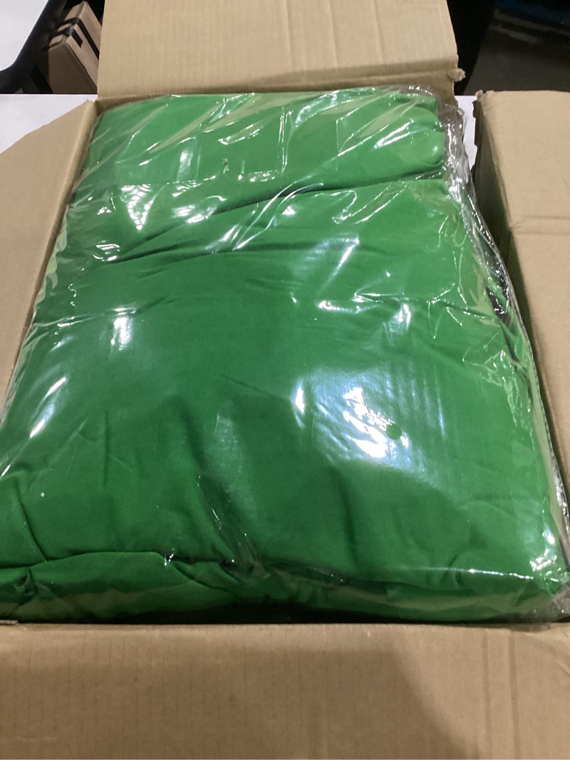 Condition photo showing Good Condition for 4 pack spandex table cover skirts for 8ft rectangle tables, green stretch table cloths with floor-length ruffle, elastic fitted skirted tablecloth for elegant wedding banquet party buffet decoration 8ft | 4 pack green