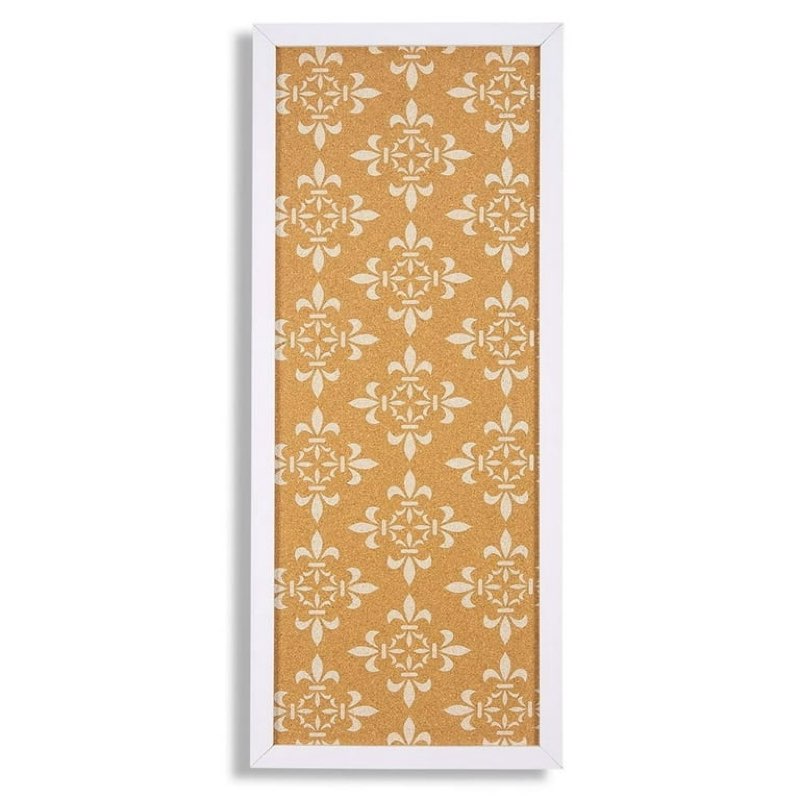 Juvale Cork Bulletin Board - 10 x 24 inch with White Frame, Decorative Rectangle Hanging Pin Board for Office, Bedroom, Home Decor, Message