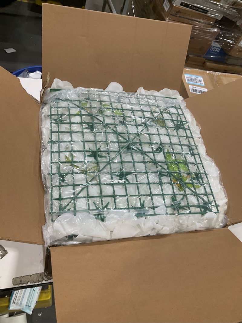 Condition photo showing Good Condition for flower wall backdrop 12-pack 16.5"* 16.5"artificial rose floral panels silk spring wedding home valentine's day photography event party decoration -white white 16.5inch