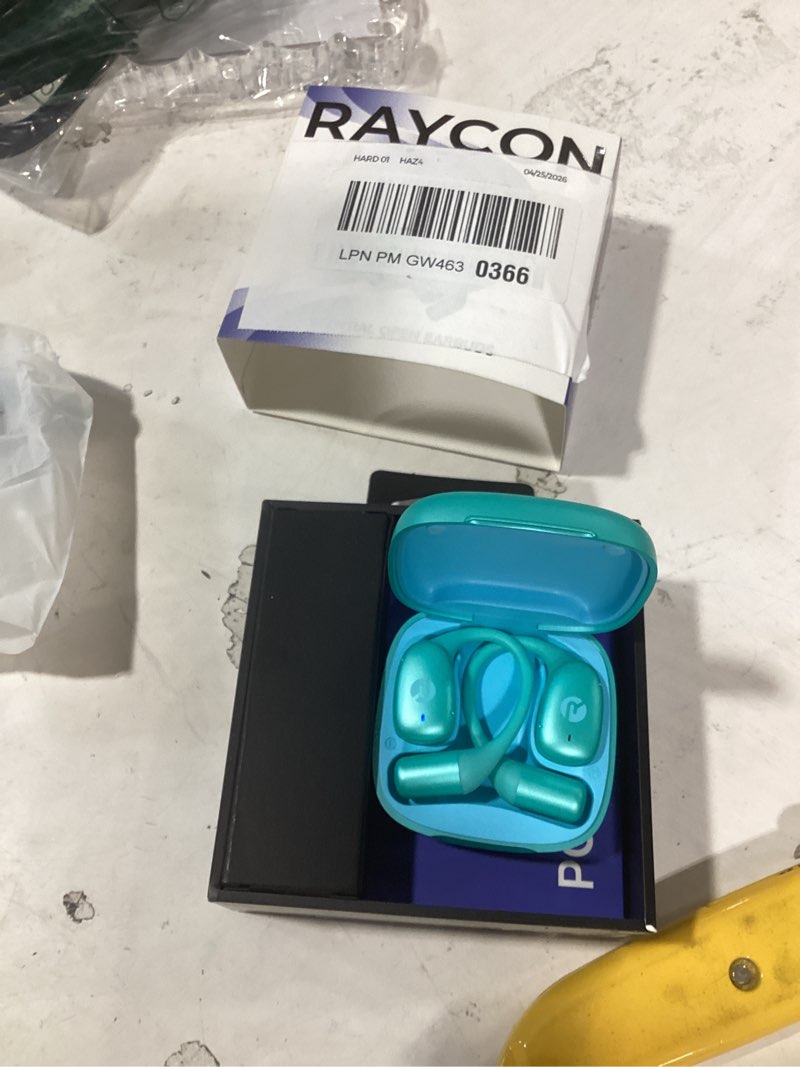 Condition photo showing Good Condition for raycon essential open ear earbuds – open ear headphones, earbuds wireless bluetooth, sweat & water-resistant earphones, running headphones with ultra-lightweight design, 36 hours battery life (mint)