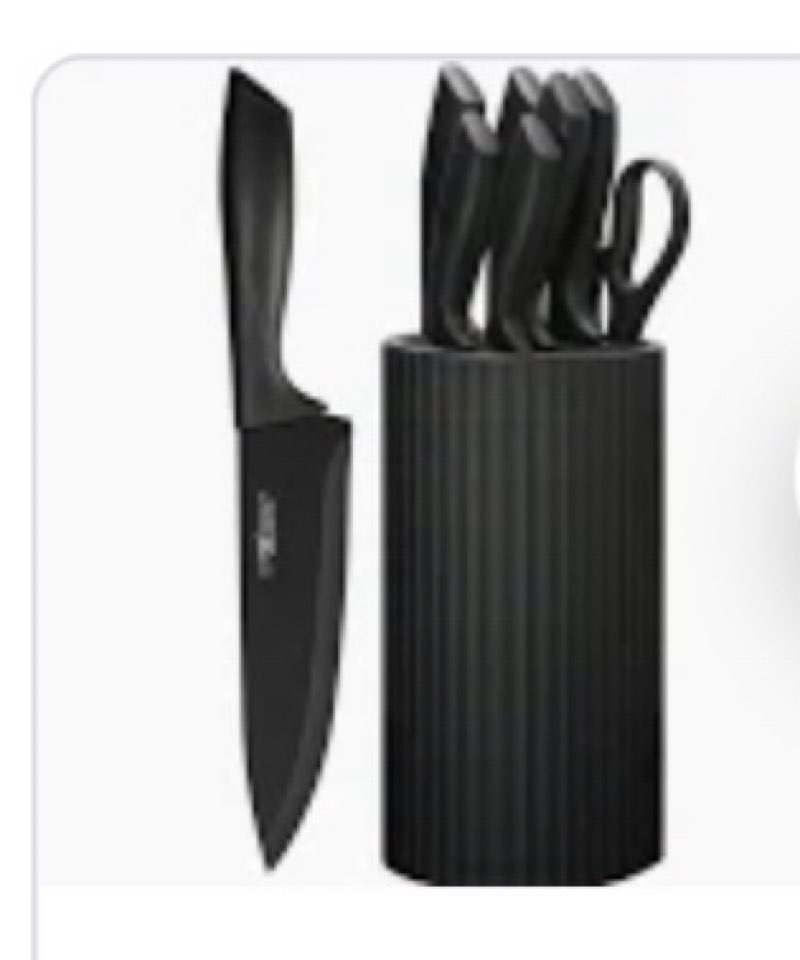 HUNTER.DUAL Knife Set, 8-Piece Kitchen Knife Set for Chef, Sharp Knife Set with Universal Knife Bloc