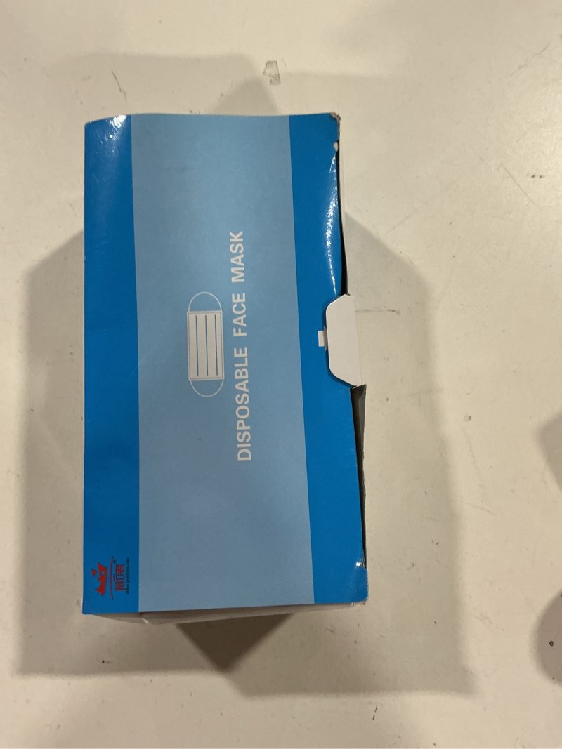 3-Ply_Non-Woven_Mouth_Cover Disposable_Face_Masks with Elastic Ear Loop Blue 50pcs