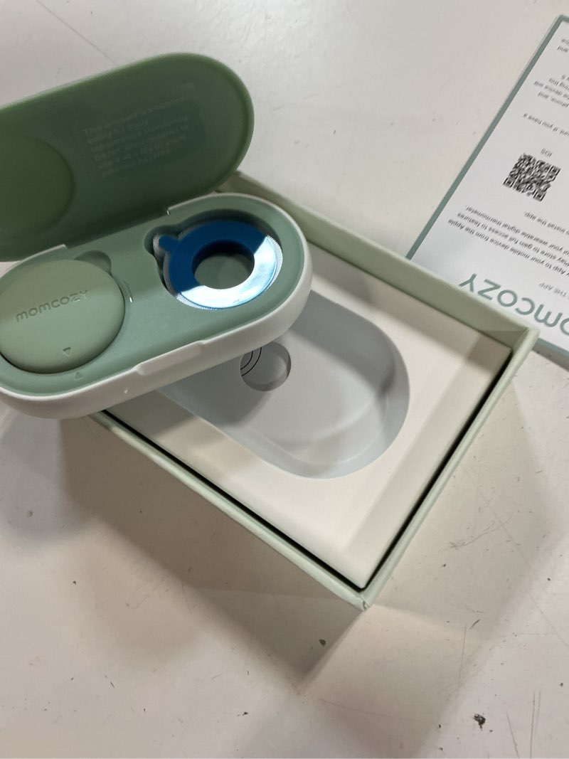 Condition photo showing Good Condition for momcozy wearable digital thermometer for baby, medical-grade accurate smart thermometer, instant reads, app real-time monitoring for infants & kids, hypoallergenic 3m stiker,bluetooth, green