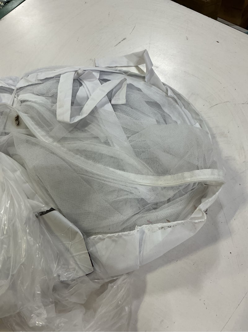 Condition photo showing As Is for crib tent to keep baby from climbing out - crib net to keep baby in - pop up breathable cribs cover - canopy with upgrade strong mesh and durable zipper (white, lager) white lager