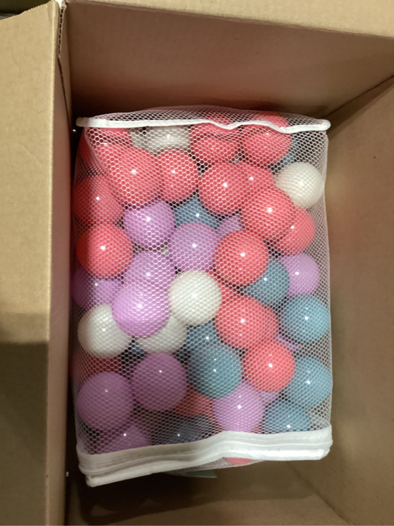 Condition photo showing Good Condition for GOGOSO Ball Pit Balls for Toddler, Baby Plastic Playballs Kids Soft Pastel Pelotas Non-Toxic BPA-Free,Cream Pink+Blue+Purple+White,100 Balls Cream Pink+blue+purple+white 100 balls