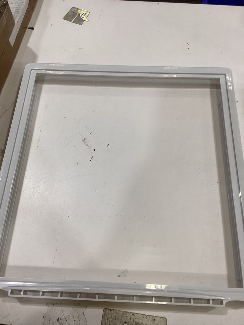 Condition photo showing As Is for frigidaire 240350702 refrigerator upper crisper pan cover