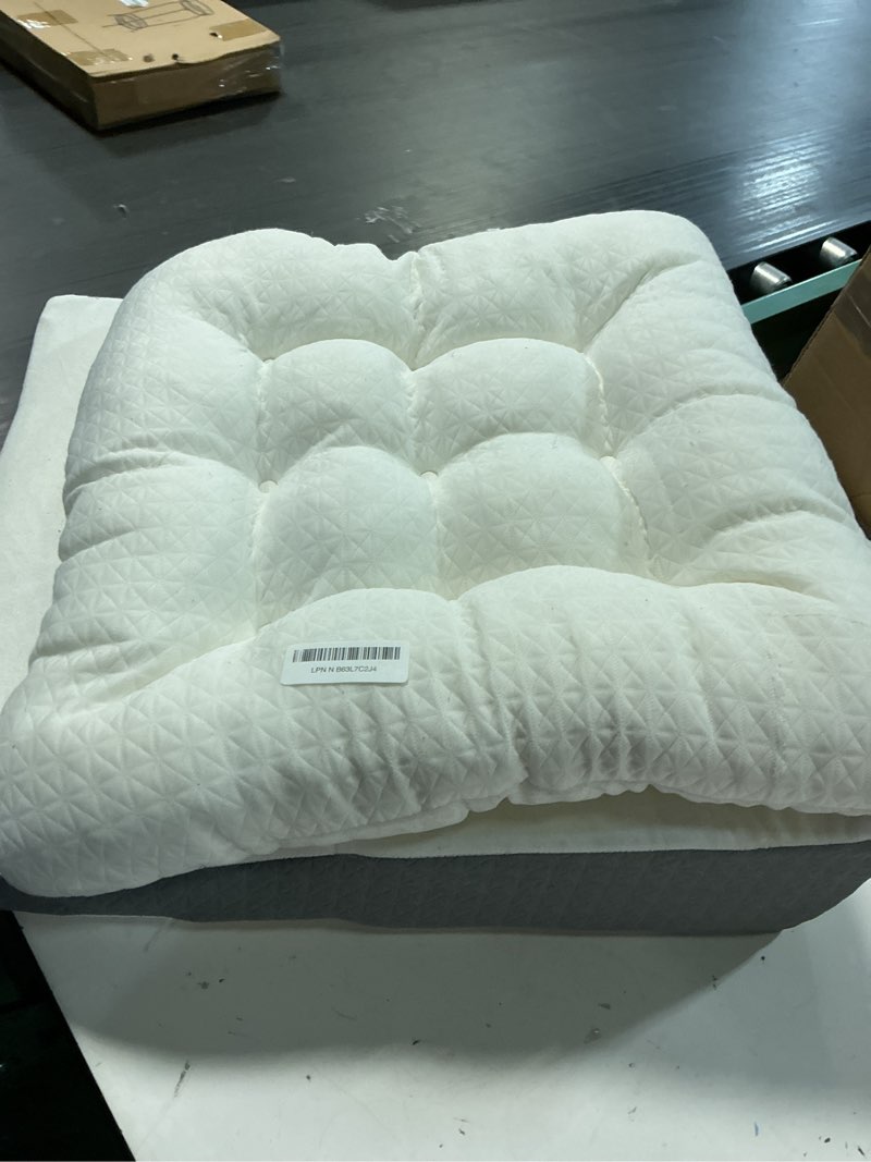 Condition photo showing As Is for tanyoo bed wedge pillow for sleep apnea 7.5inch gerd pillow patent dual layer triangle pillow adjustable shredded memory foam topper soft support ideal for acid reflux, after surgery, snoring 24x24x7.5 inch