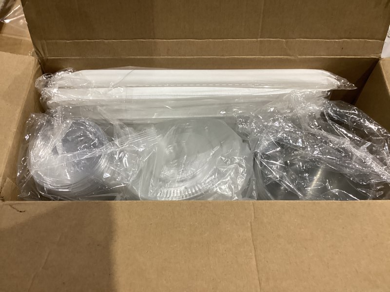 Condition photo showing New/Like New for Charmount 100 Sets- 20 oz Clear Plastic Cups with Lids and Straws, Disposable To Go Cups for Cold Drinks, Coffee Bar Accessories, Iced Coffee, Smoothies 20oz