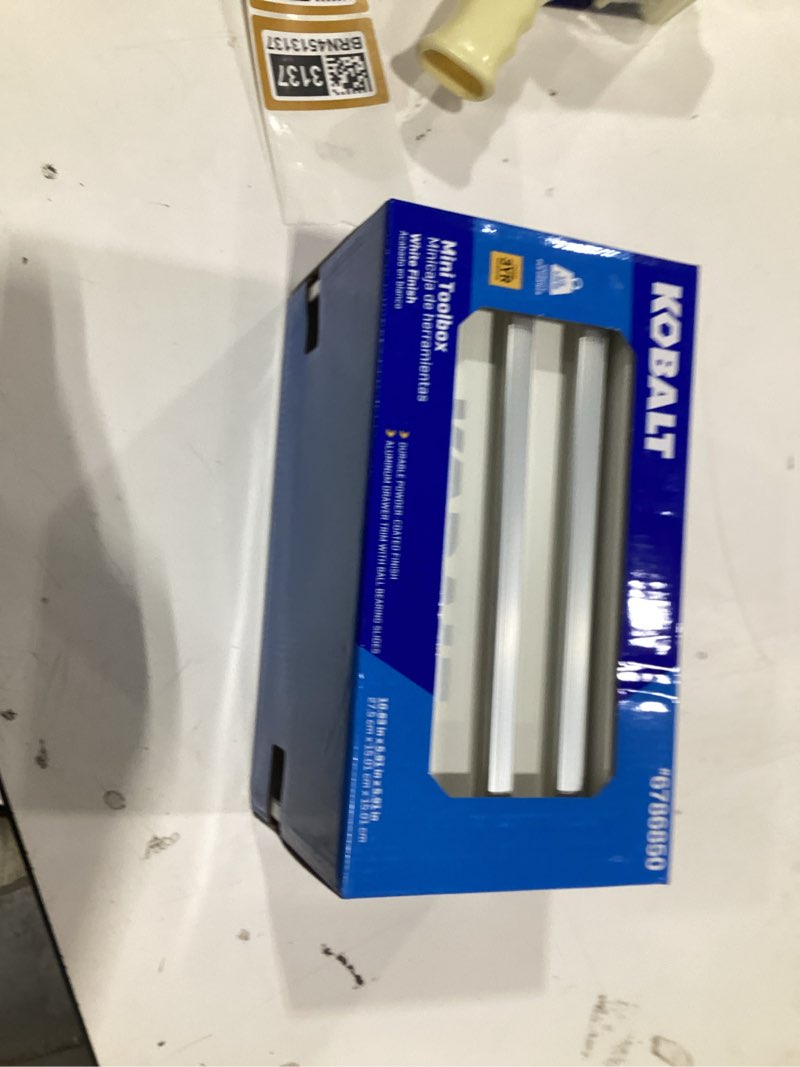 kobalt portable tool box 10.83-in w x 5.91-in h x 5.91-in d 2 -drawer white steel tool box