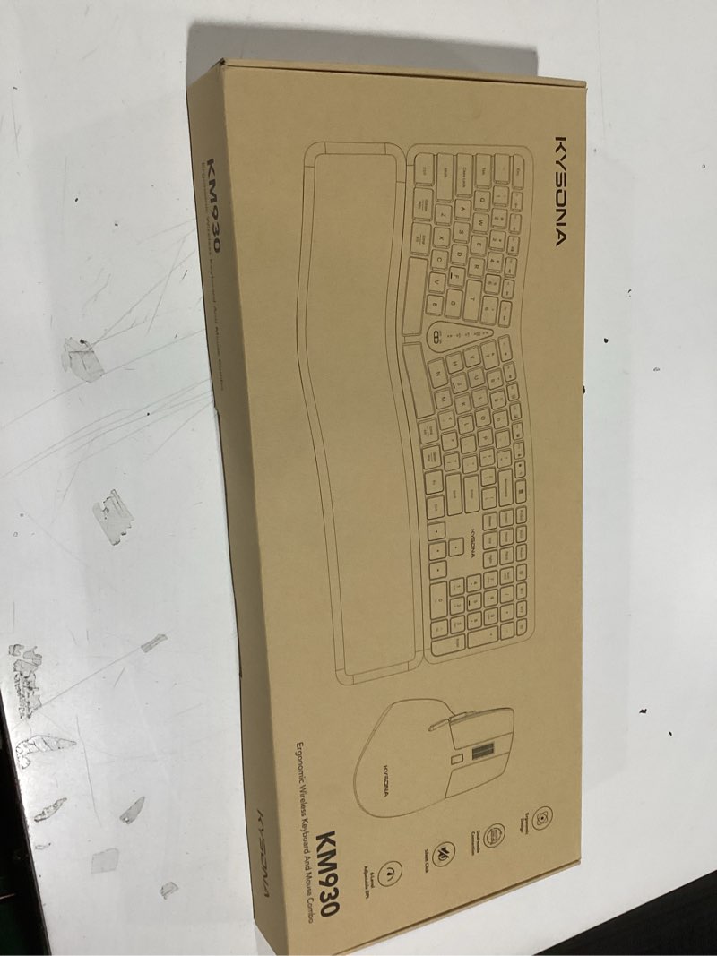Condition photo showing Good Condition for KYSONA Ergonomic Keyboard Mouse Wireless Combo, Full Size Bluetooth Split Keyboard with Wrist Rest, 