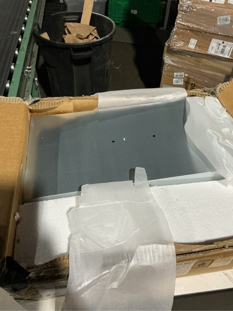 Condition photo showing As Is for 95 lb Chicken Feeder with 10 No-Waste Ports – Extra-Large Galvanized Metal Poultry Feeder with Adjustable Height Heavy-Duty Stand – Outdoor Feed Box for Chickens, Ducks & Geese