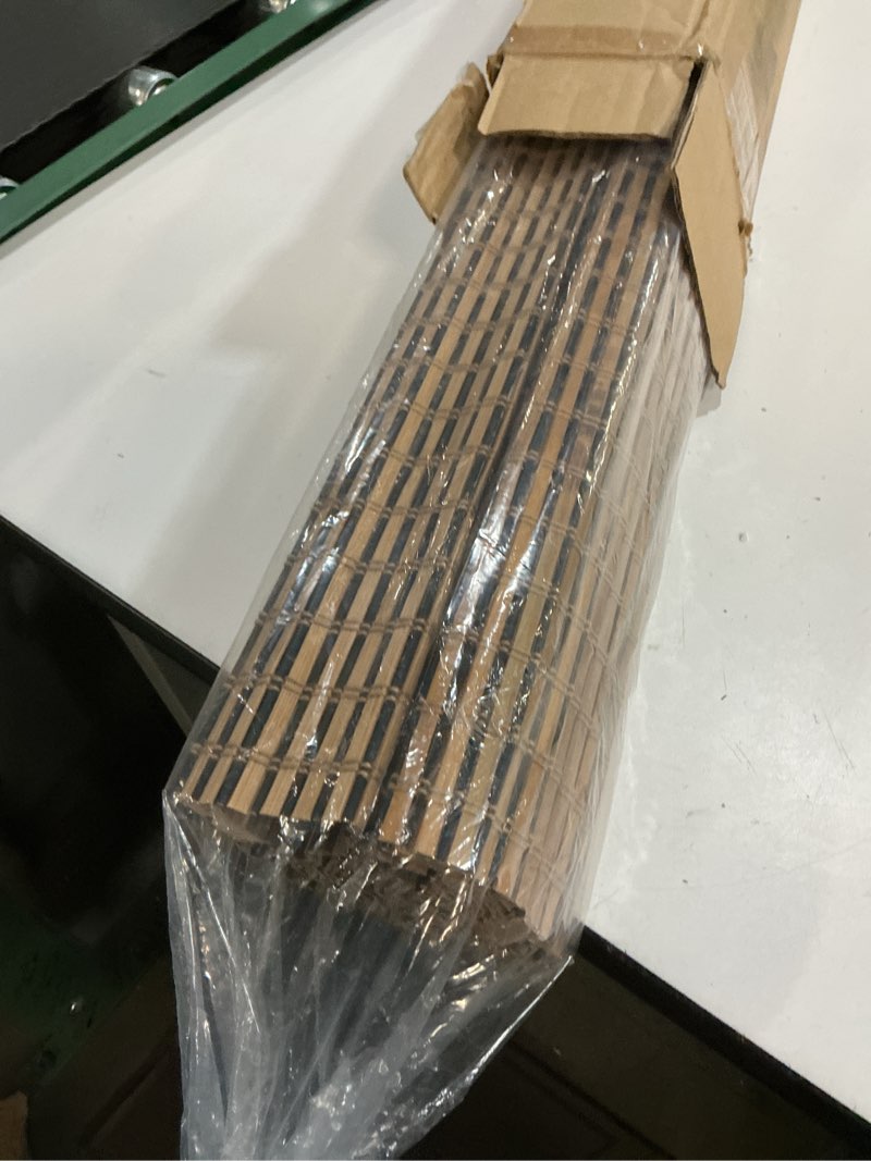 Condition photo showing New/Like New for LazBlinds Cordless Bamboo Blinds, Bamboo Roll Up Shades for Windows, Light Filtering Hanging Window Blinds, Bamboo Shades for Patio Indoor/Outdoor Porch - Blinds Size: 45 1/5'' W x 72'' H, Brown206