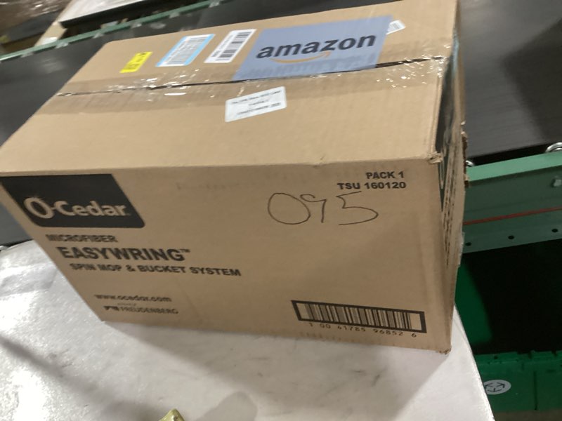 Condition photo showing As Is for O-Cedar Easywring Microfiber Spin Mop & Bucket Floor Cleaning System with 3 Refills Spin Mop Bucket with 3 Refills