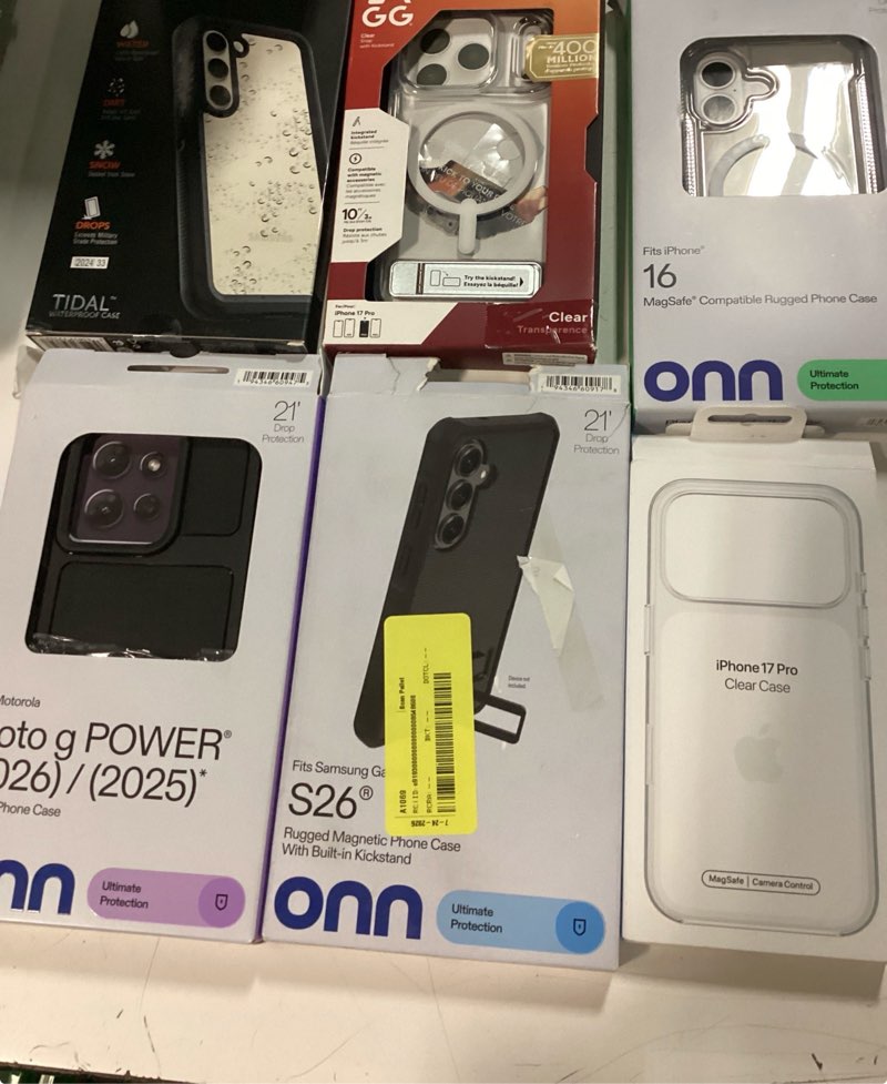 Condition photo showing As Is for assorted cellphone iphone/andorid/galaxy case covers & accessories