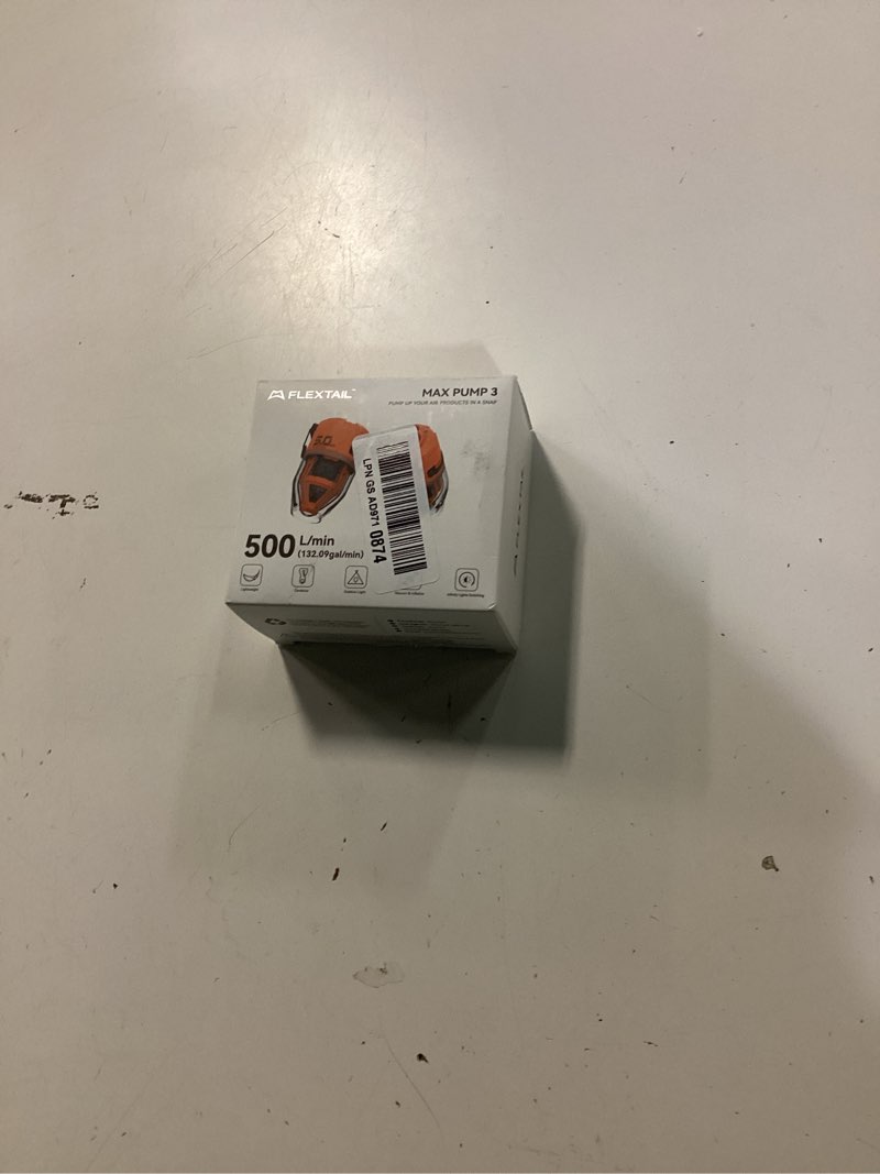 Condition photo showing New/Like New for flextailgear max pump 3 air pump for inflatables, 5kpa portable air pump, 500l/min air mattress pump with camping light, electric pump for inflatable pillows swim rings air mattresses air bed boats orange