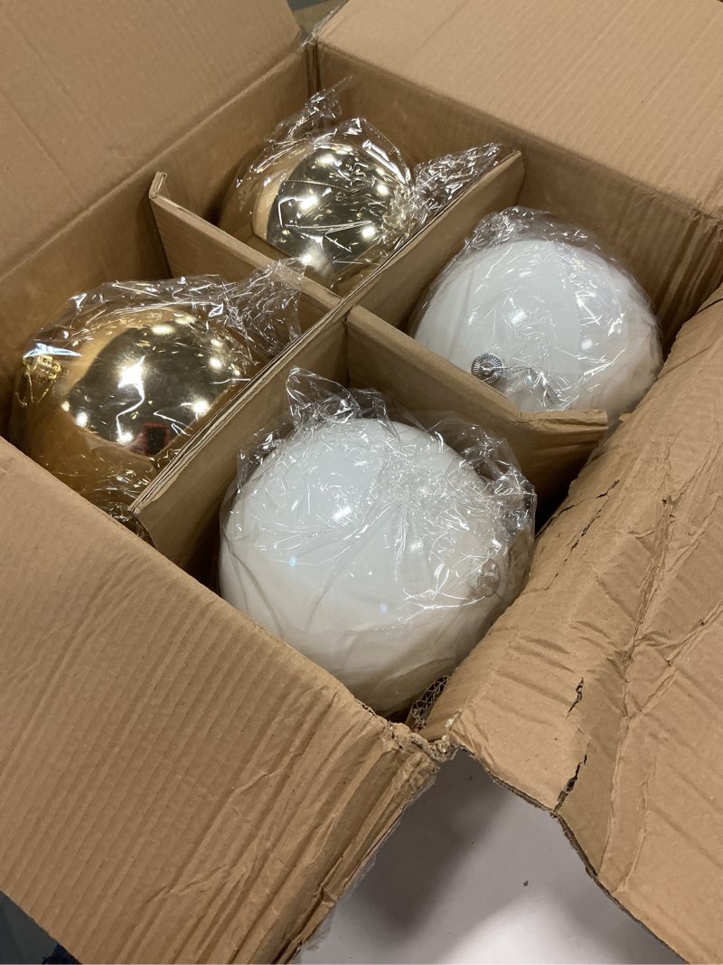 Condition photo showing New/Like New for Zubebe 4 Pcs Extra Large Christmas Ball Ornaments 8'' (200 Mm) Giant Oversized Commercial Grade Plastic Balls Xmas Hanging for Outdoor Indoor Holiday Decor (Copper Gold) (color may vary as shown in photo)