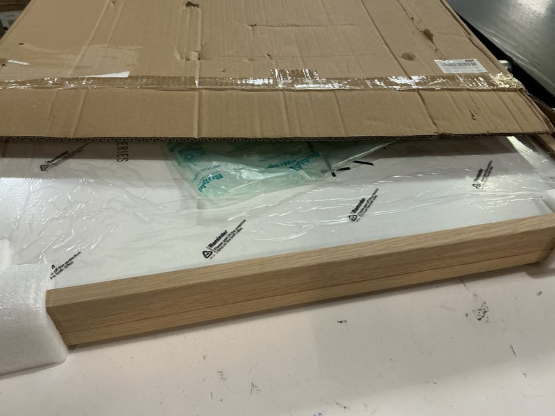 Condition photo showing Good Condition for Minimalist 16x24 Frame Set of 3, Solid Oak Wood 16x24 Picture Frame for Wall Mount - Wall Decor for Home, Office & Galley (3 Pack,Oak) 16x24 , 3pk Oak