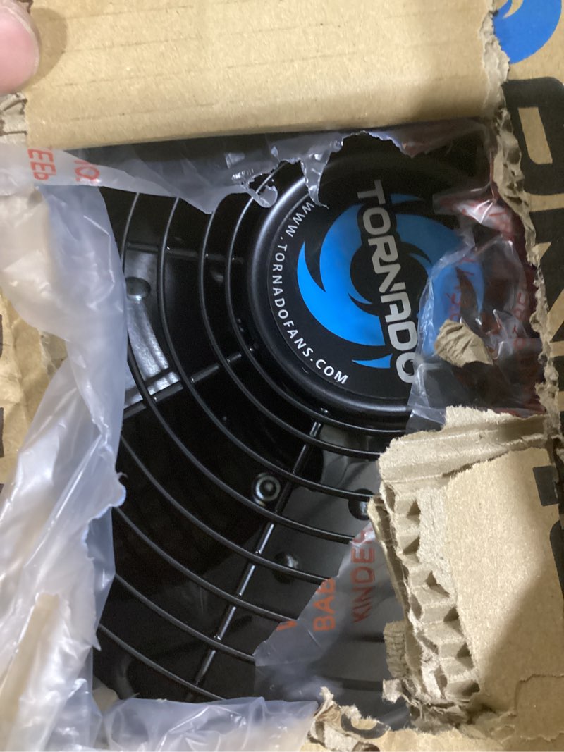 Condition photo showing Good Condition for tornado 12 inch high velocity floor fan, heavy duty metal industrial fans, 3 powerful speed, 120° adjustable tilting 6.0 ft cord - 2 pack, black