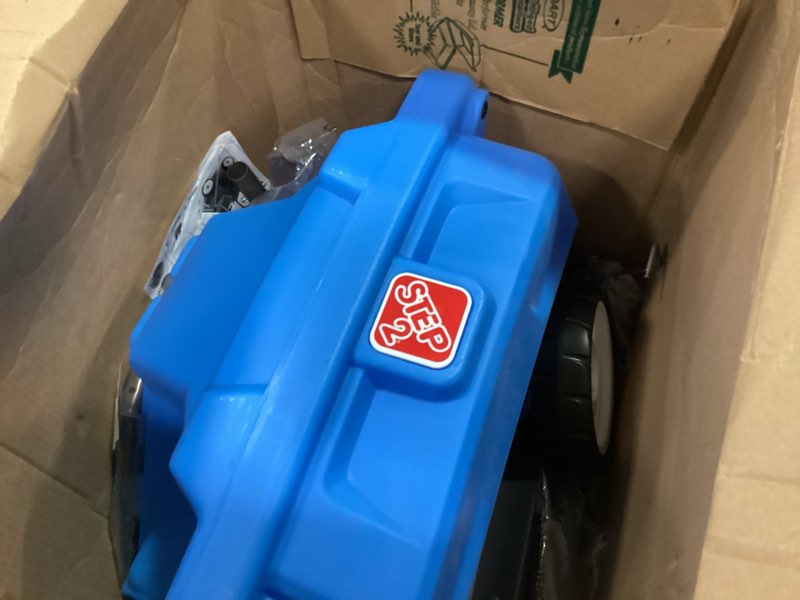 Condition photo showing Good Condition for Step2 Side-by-Side Push Around SUV, Kids Push Car, 2 Seats, Stroller Substitute, Includes Seat Belts & Horns, Made of Durable Plastic, Max Weight 100 lbs., For Toddlers 1.5-5 Years Old, Blue Blue Large