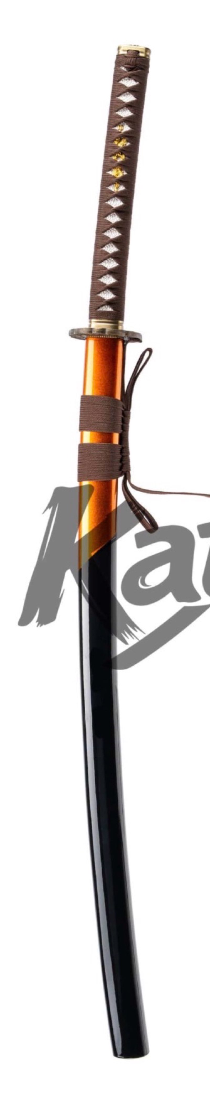  High Carbon Steel Japanese Samurai Sw ord Blade Orange Pattern Sheath 