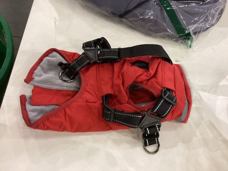 Fragralley Dog Coat with Harness Built in, Waterproof Windproof Reflective Warm Puffer Jacket, Fleec