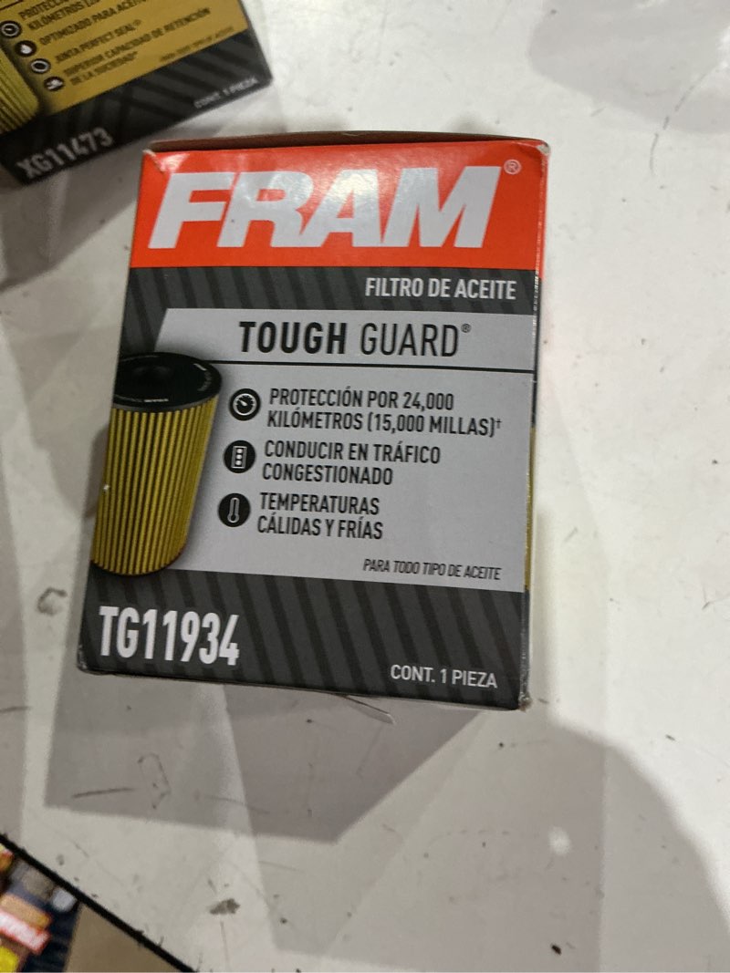 FRAM  FILTRO DE ACEITE  TOUGH GUARD®  PROTECCIÓN POR 24,000 KILÓMETROS (15,000 MILLAS)+  CONDUCIR EN TRÁFICO BCONGESTIONADO  TEMPERATURAS CÁLIDAS Y FRÍAS