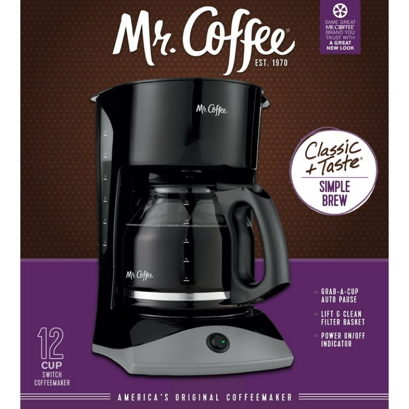 Mr. Coffee Simple Brew 12-Cup Switch Coffee Maker  Black