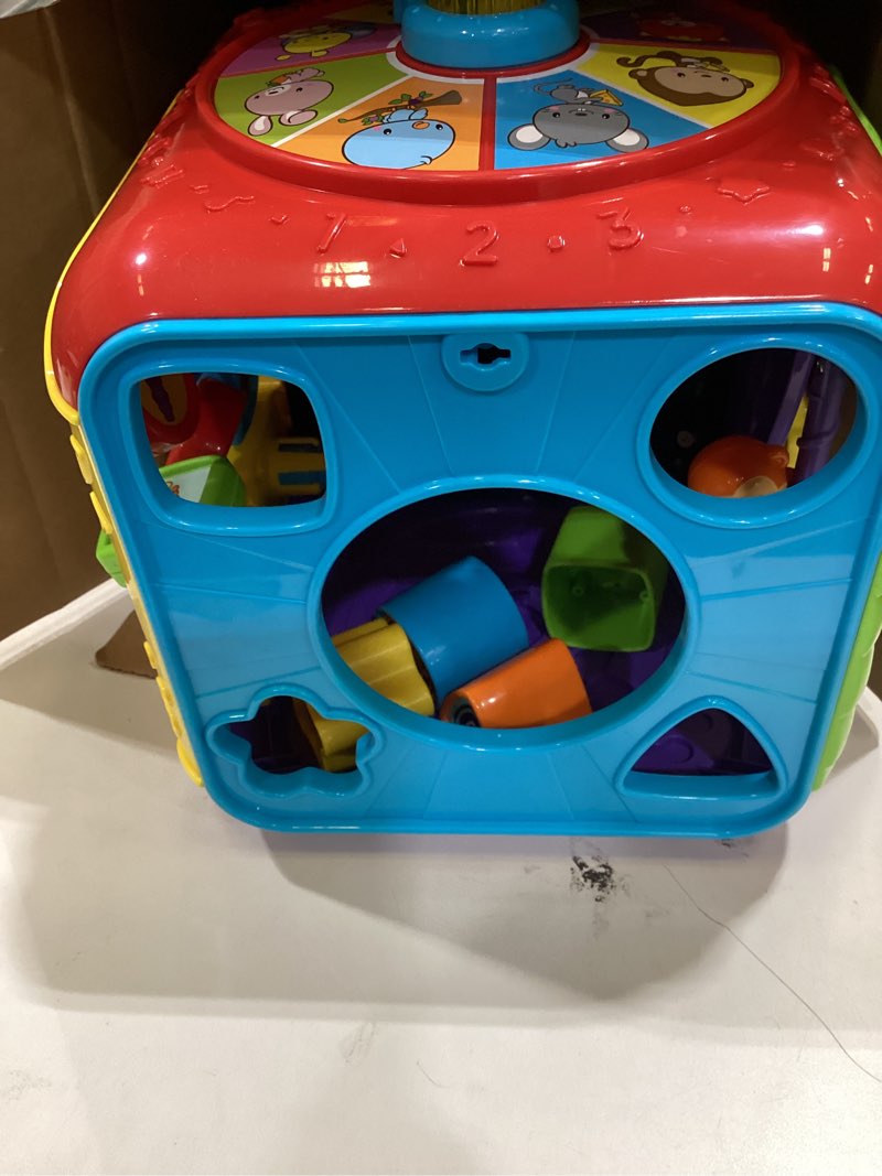 Condition photo showing As Is for VTech Sort and Discover Activity Cube (Frustration Free Packaging), Red Red Frustration Free Packaging