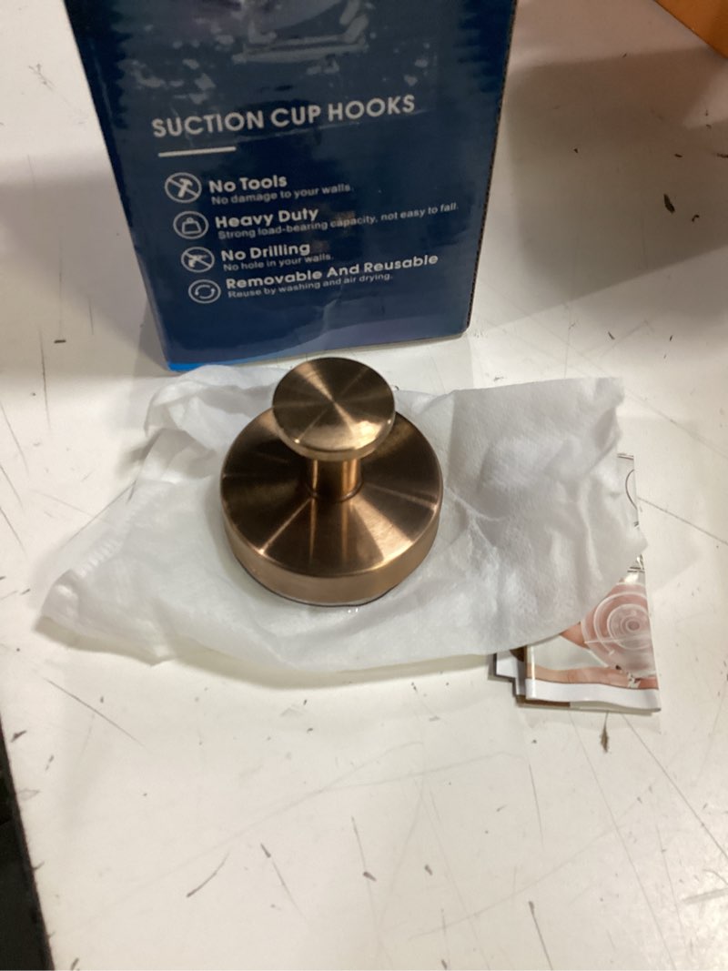 Condition photo showing Good Condition for motaipeak suction cup hooks for shower,4pcs shower towel suction hooks,no drill towel hooks for bathroom wall,kitchen,glass,mirror,tile to hang towels,robes,loofah-champagne bronze